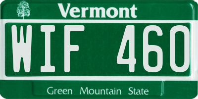 VT license plate WIF460