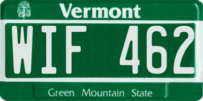VT license plate WIF462