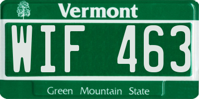 VT license plate WIF463