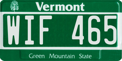 VT license plate WIF465