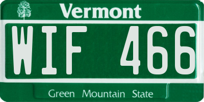 VT license plate WIF466