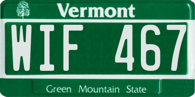 VT license plate WIF467