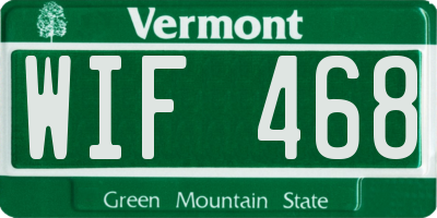 VT license plate WIF468