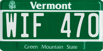 VT license plate WIF470