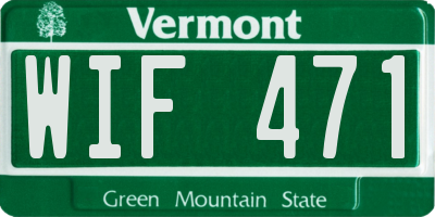 VT license plate WIF471