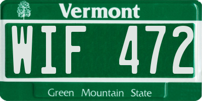 VT license plate WIF472
