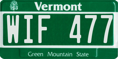 VT license plate WIF477
