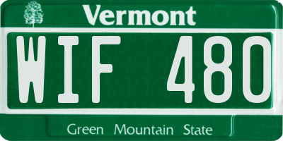 VT license plate WIF480