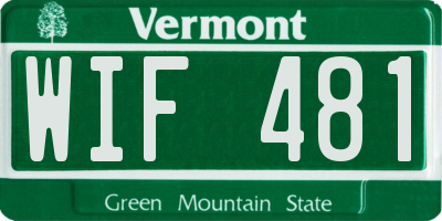 VT license plate WIF481
