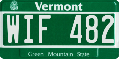 VT license plate WIF482