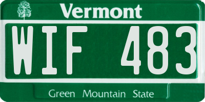 VT license plate WIF483