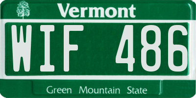 VT license plate WIF486