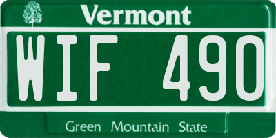 VT license plate WIF490