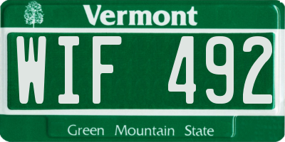 VT license plate WIF492