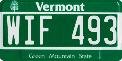 VT license plate WIF493