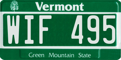 VT license plate WIF495