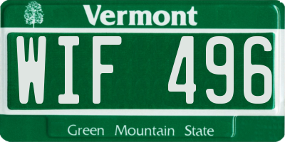VT license plate WIF496