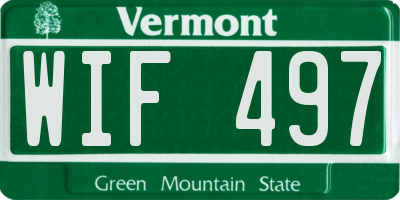 VT license plate WIF497