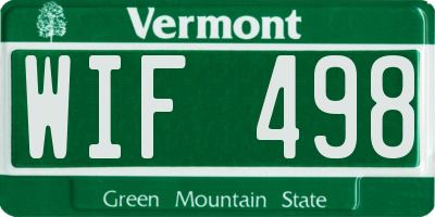 VT license plate WIF498