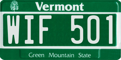 VT license plate WIF501