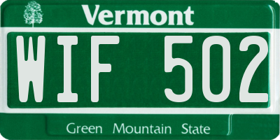VT license plate WIF502