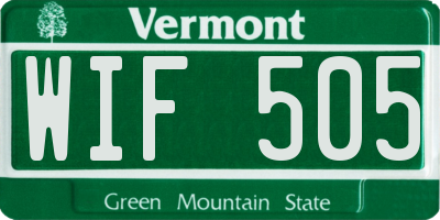 VT license plate WIF505