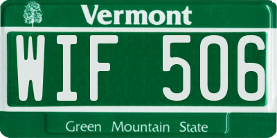 VT license plate WIF506