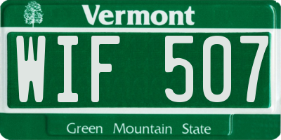 VT license plate WIF507