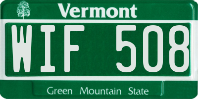 VT license plate WIF508