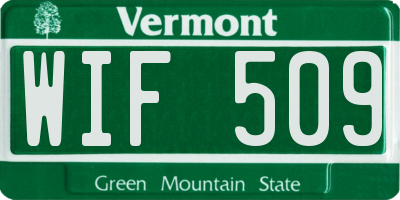 VT license plate WIF509