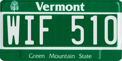 VT license plate WIF510