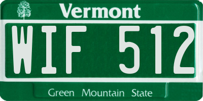 VT license plate WIF512