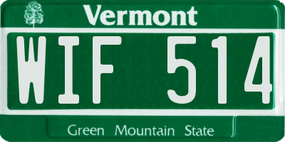 VT license plate WIF514