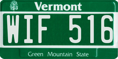 VT license plate WIF516