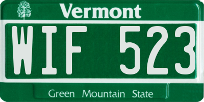 VT license plate WIF523