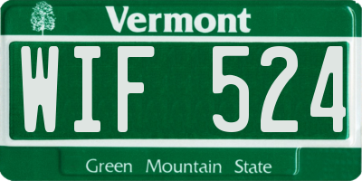 VT license plate WIF524