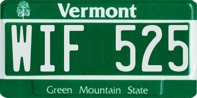 VT license plate WIF525