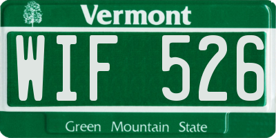 VT license plate WIF526