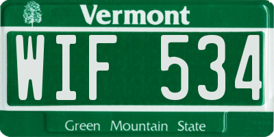 VT license plate WIF534