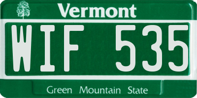 VT license plate WIF535