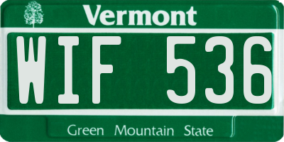 VT license plate WIF536