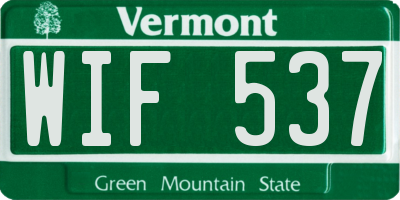 VT license plate WIF537