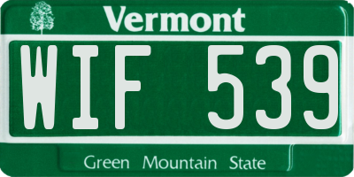 VT license plate WIF539