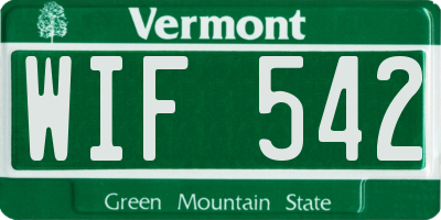 VT license plate WIF542
