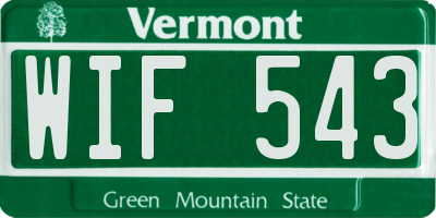 VT license plate WIF543