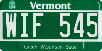 VT license plate WIF545