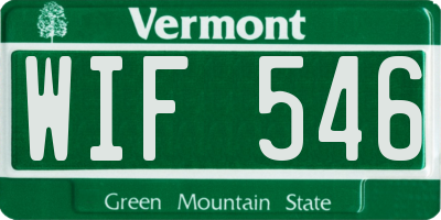 VT license plate WIF546