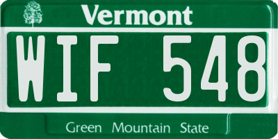 VT license plate WIF548
