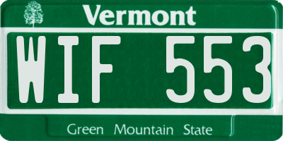VT license plate WIF553