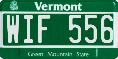 VT license plate WIF556